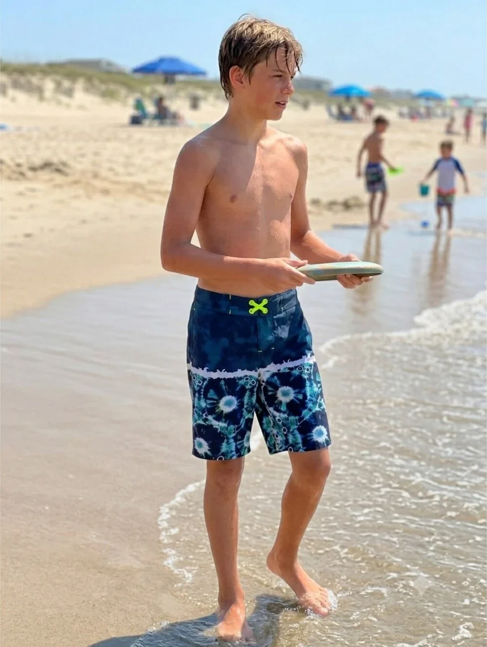 Wonder Nation Boys Tie Dye Swim Trunks